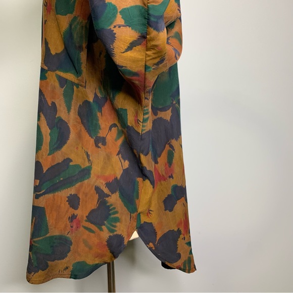 Earthen Stunning Wearable Art 100% Mud Silk Multicolor Pullover Tunic Top Size L - Picture 7 of 16